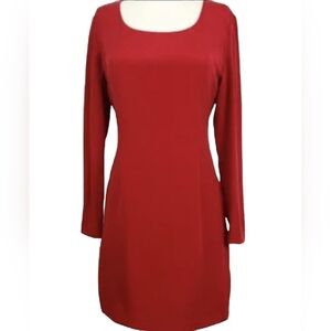 Gorgeous Vintage  Hugo Buscati red lined silk dress. Size 6